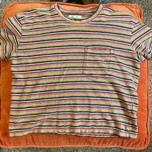 Madewell boxy tee, hip length striped tee